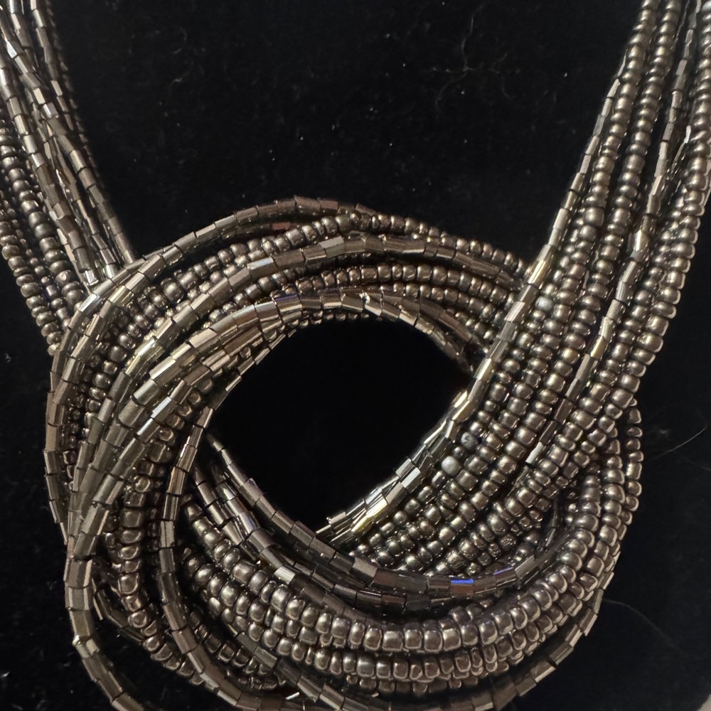 Elegant Silver Beaded Necklace